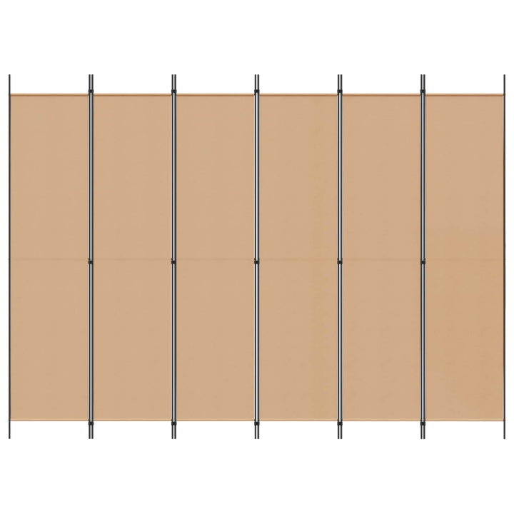 6-Paneler Rumdeler Beige 300 x 220 cm Stof