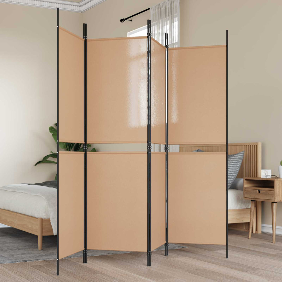 4-panelet rumdivider Beige 200 x 180 cm Stof