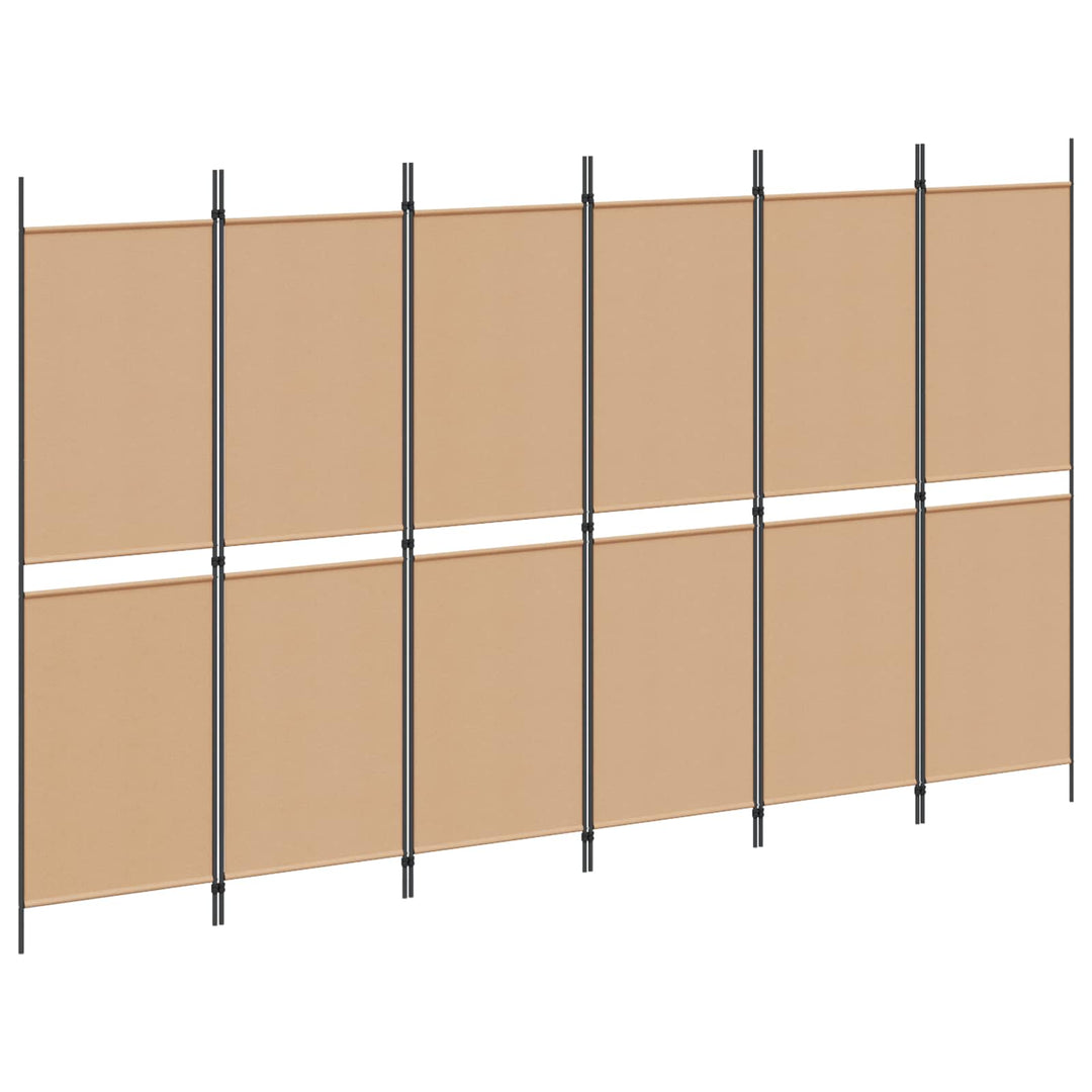 6-Paneler Rumdeler Beige 300 x 180 cm Stof