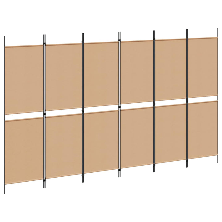6-Paneler Rumdeler Beige 300 x 180 cm Stof