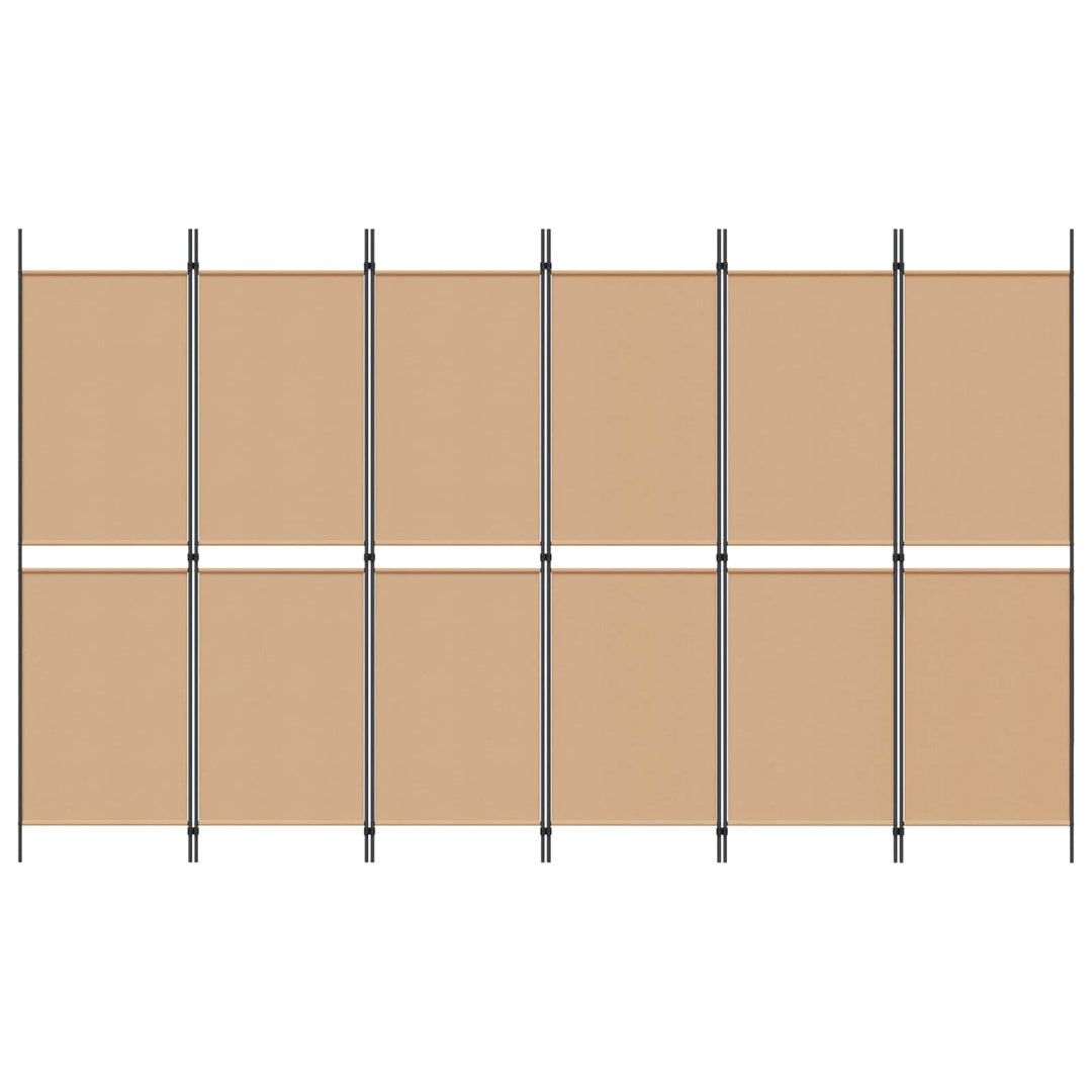 6-Paneler Rumdeler Beige 300 x 180 cm Stof