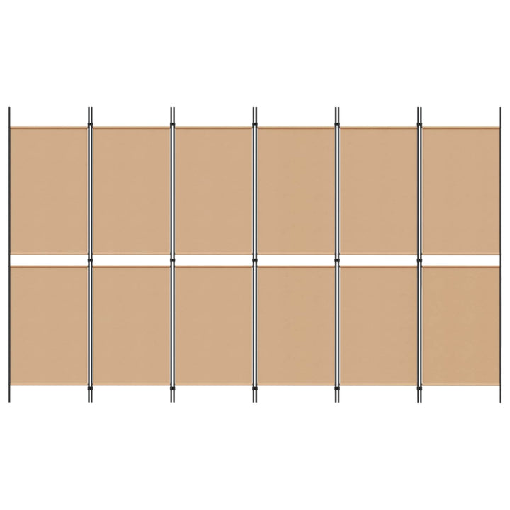 6-Paneler Rumdeler Beige 300 x 180 cm Stof