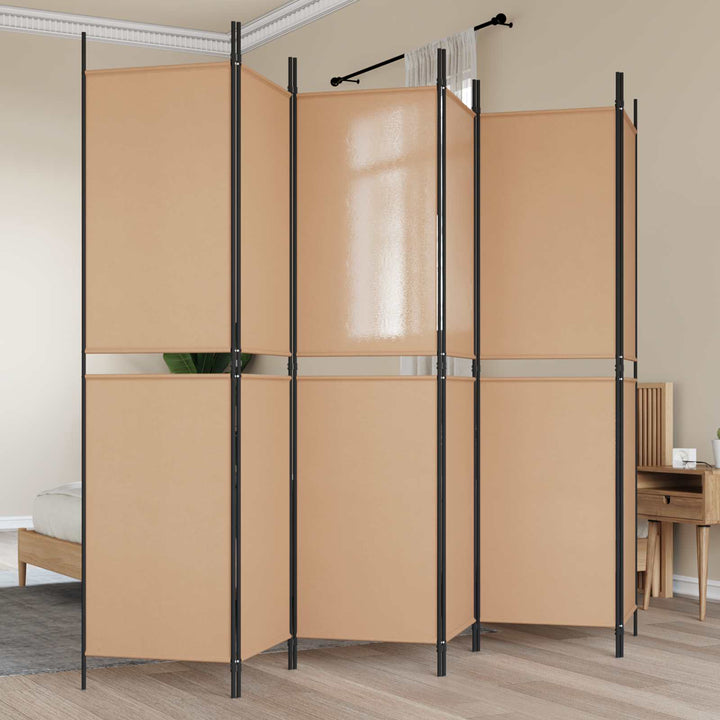 6-Paneler Rumdeler Beige 300 x 200 cm Stof