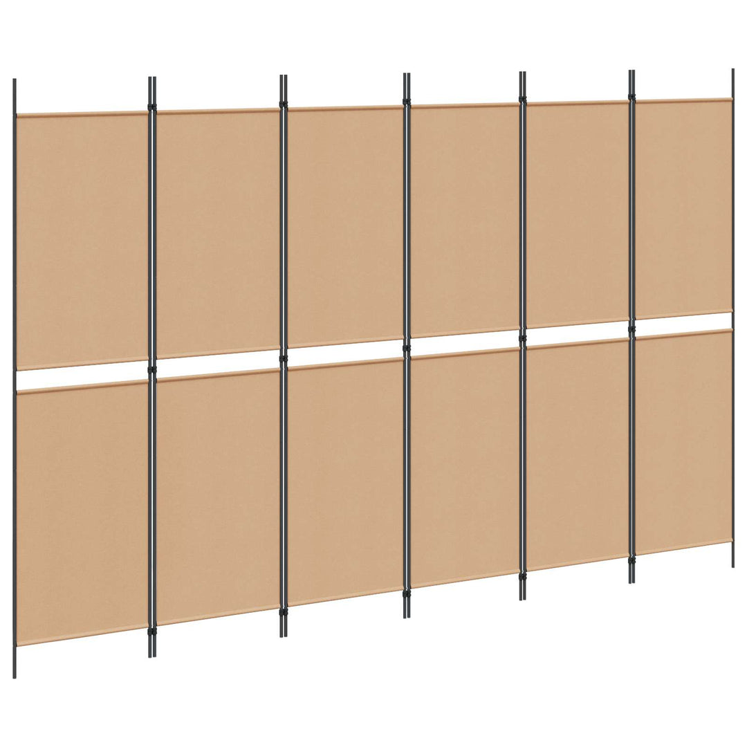 6-Paneler Rumdeler Beige 300 x 200 cm Stof