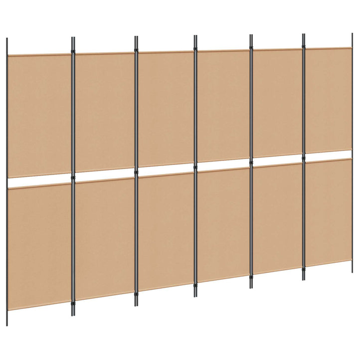6-Paneler Rumdeler Beige 300 x 200 cm Stof