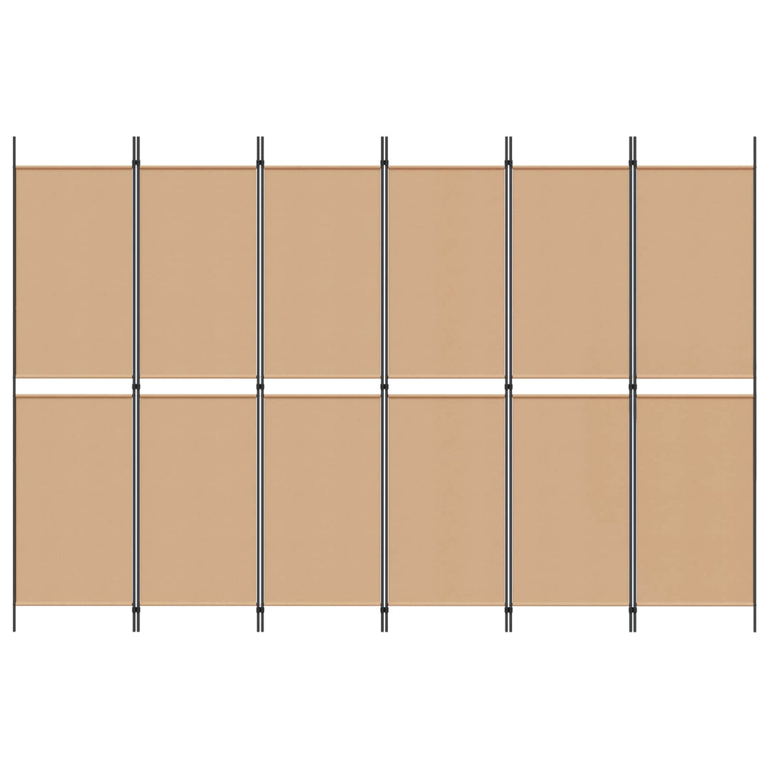 6-Paneler Rumdeler Beige 300 x 200 cm Stof