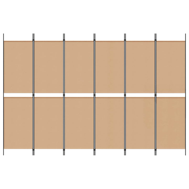 6-Paneler Rumdeler Beige 300 x 200 cm Stof