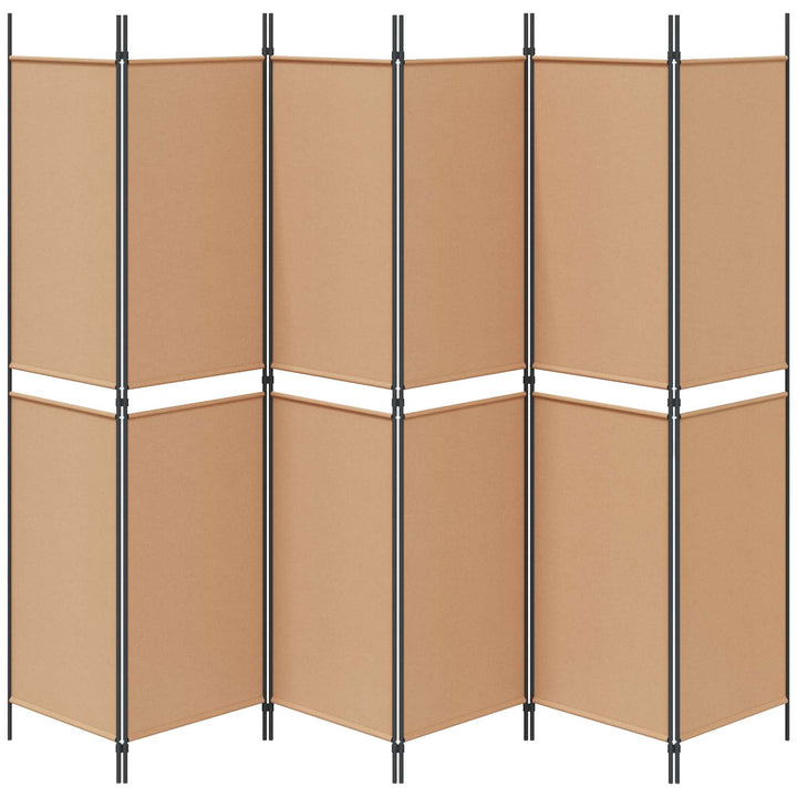 6-Paneler Rumdeler Beige 300 x 200 cm Stof