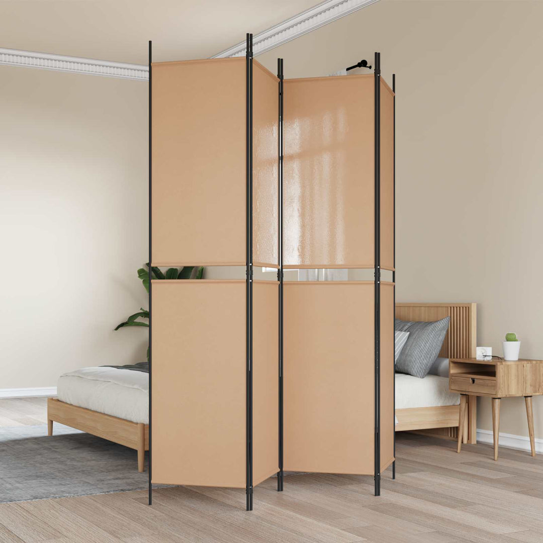 4-panelet rumdivider Beige 200 x 220 cm Stof