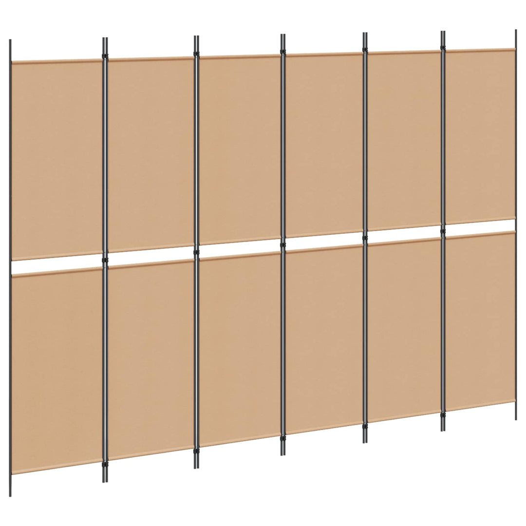 6-Paneler Rumdeler Beige 300 x 220 cm Stof