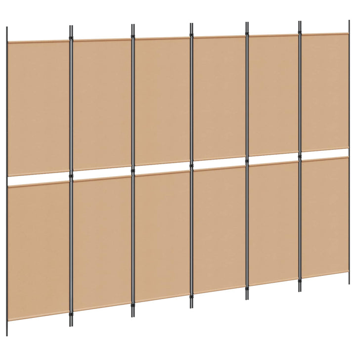 6-Paneler Rumdeler Beige 300 x 220 cm Stof
