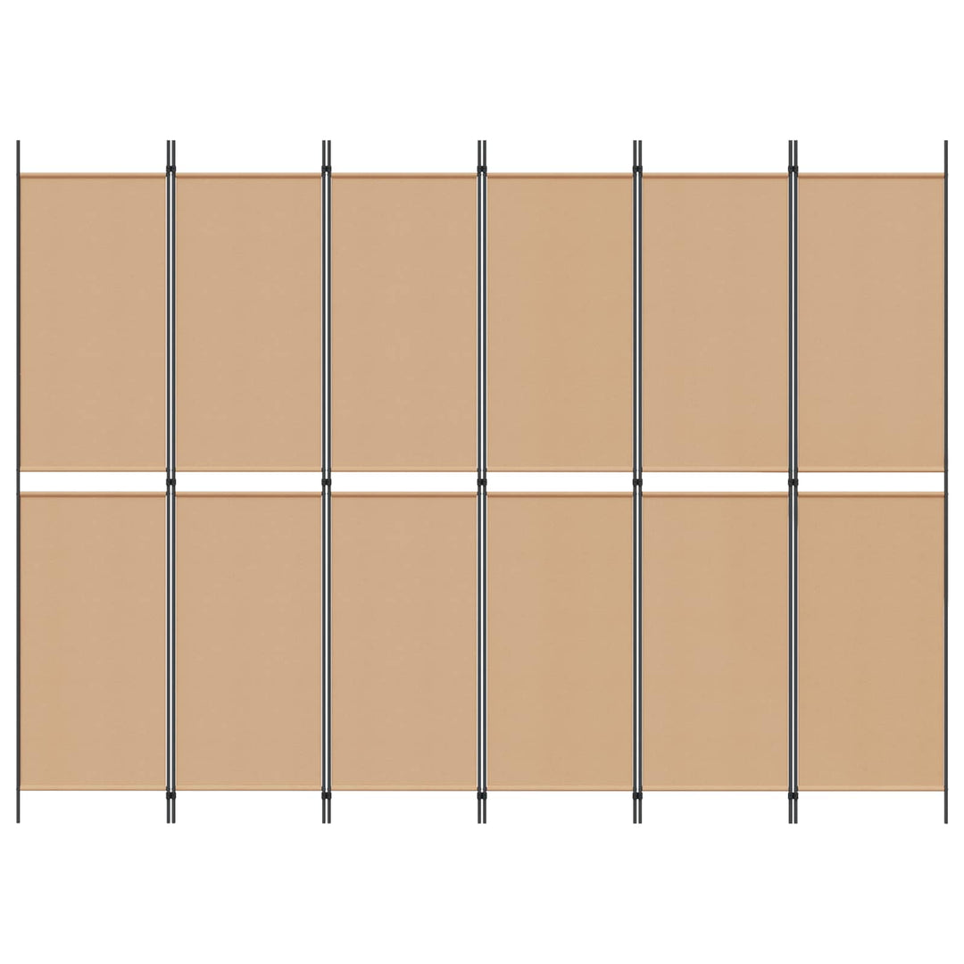 6-Paneler Rumdeler Beige 300 x 220 cm Stof