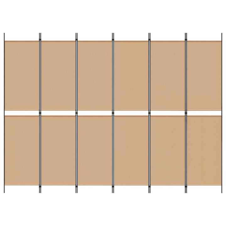 6-Paneler Rumdeler Beige 300 x 220 cm Stof