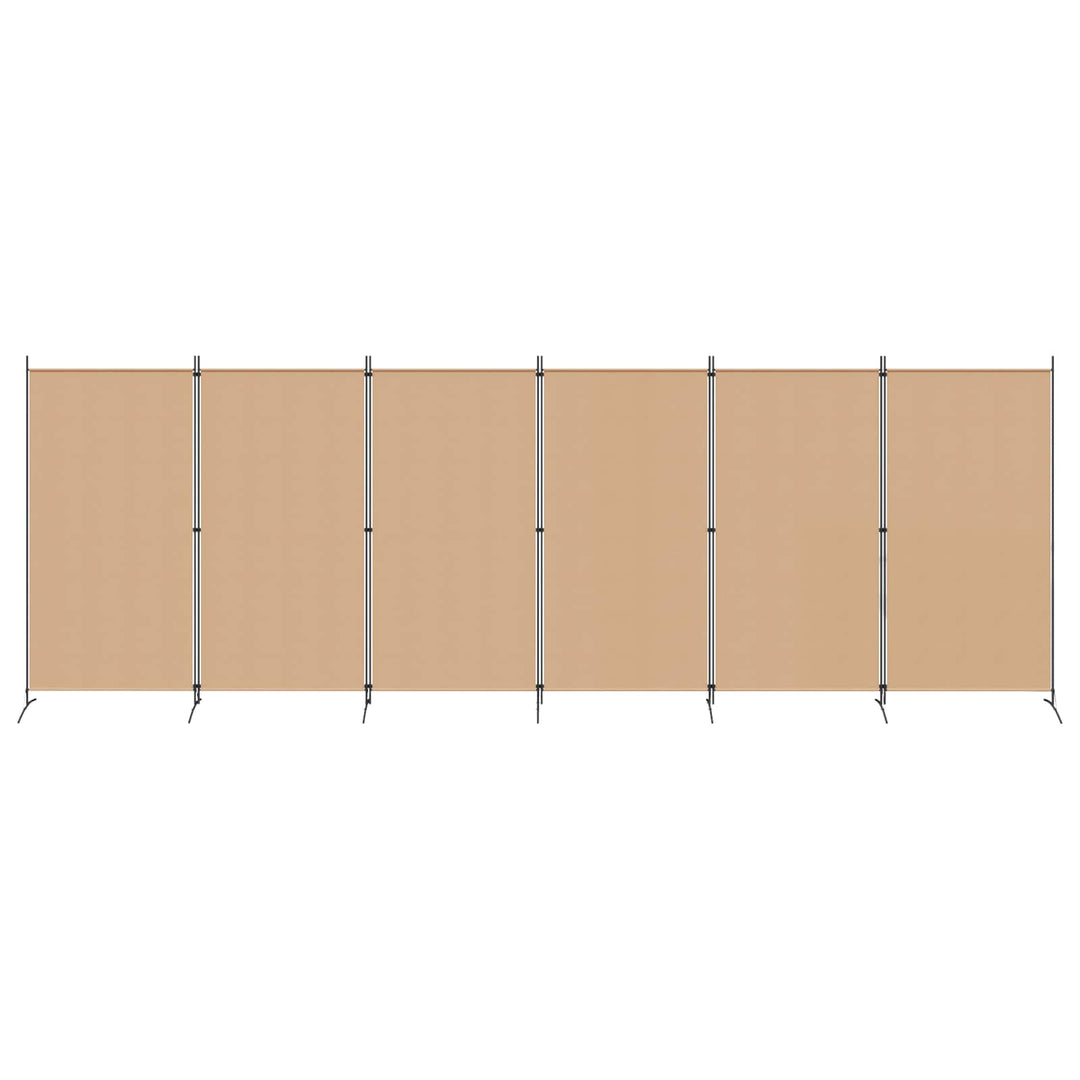 6-Paneler Rumdeler Beige 520 x 180 cm Stof