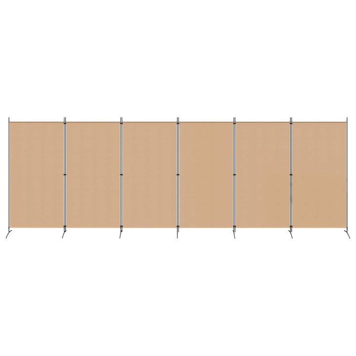 6-Paneler Rumdeler Beige 520 x 180 cm Stof