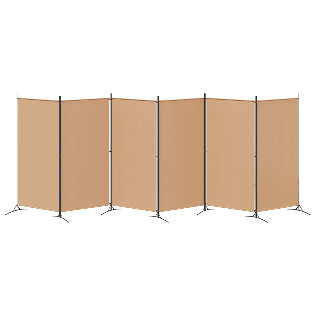 6-Paneler Rumdeler Beige 520 x 180 cm Stof