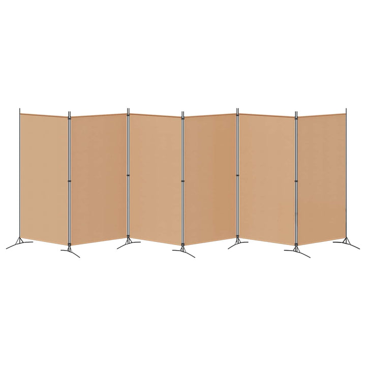 6-Paneler Rumdeler Beige 520 x 180 cm Stof