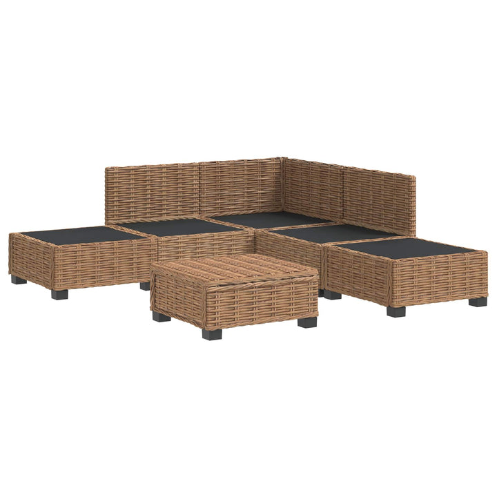 6 stk. Rattan Loungesæt med Puder GENDT Naturlig rattan