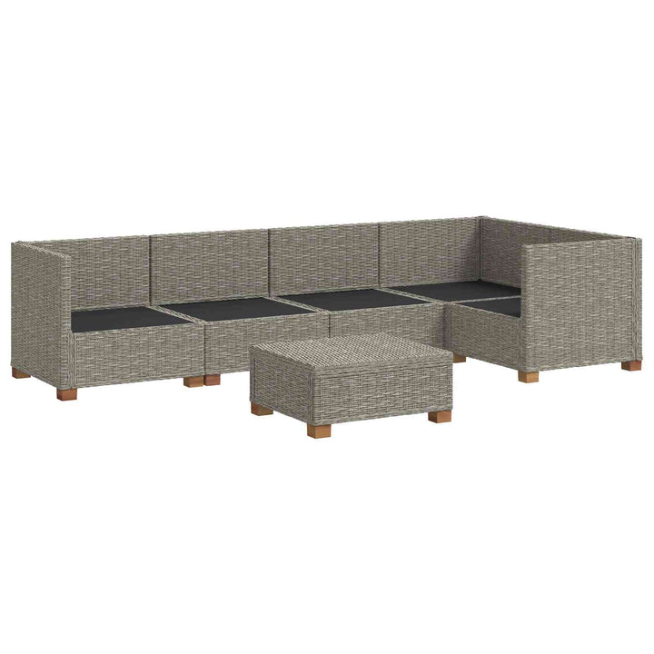 6 stk. Rattan Loungesæt med Puder GENDT Naturlig rattan