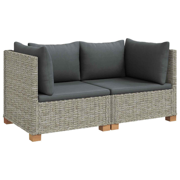 2 stk. Rattan Loungesæt med Puder GENDT Naturlig rattan