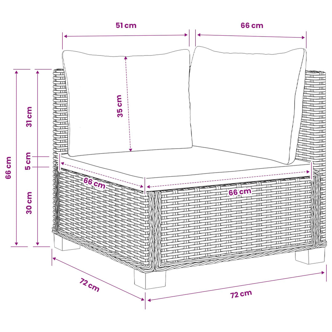 2 stk. Rattan Loungesæt med Puder GENDT Naturlig rattan