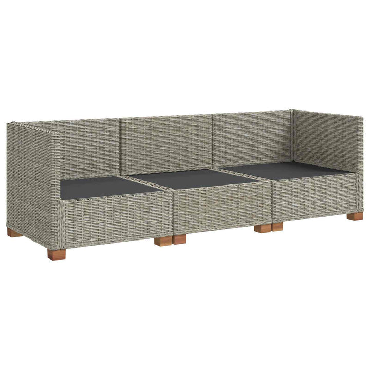 3 stk. Rattan Loungesæt med Puder GENDT Naturlig rattan