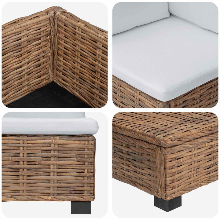 9 stk. Rattan Loungesæt med Puder GENDT Naturlig rattan