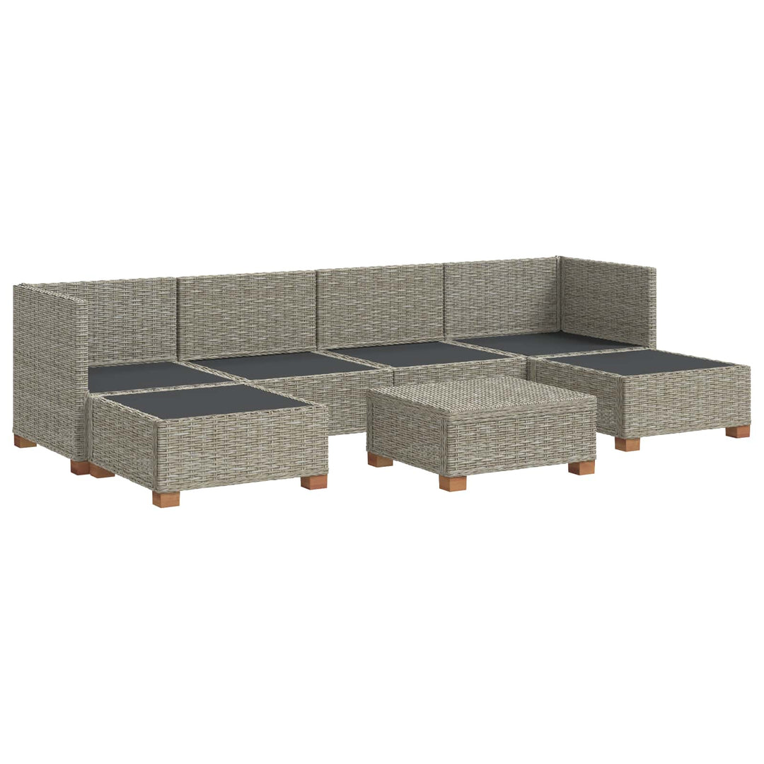 7 stk. Rattan Loungesæt med Puder GENDT Naturlig rattan