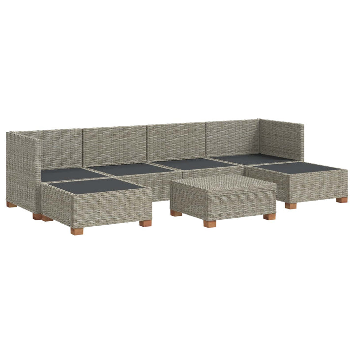 7 stk. Rattan Loungesæt med Puder GENDT Naturlig rattan