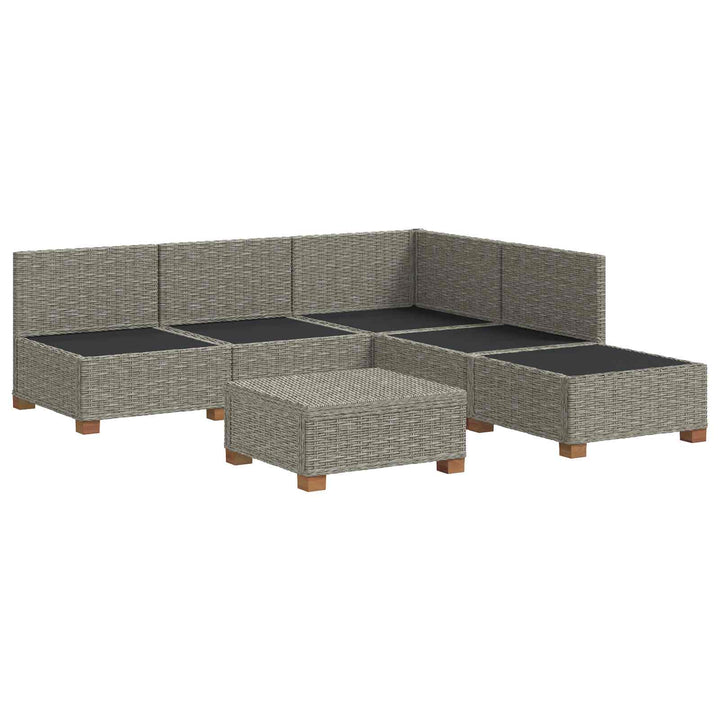 6 stk. Rattan Loungesæt med Puder GENDT Naturlig rattan