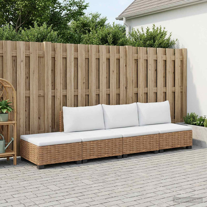 4 stk. Rattan Loungesæt med Puder GENDT Naturlig rattan
