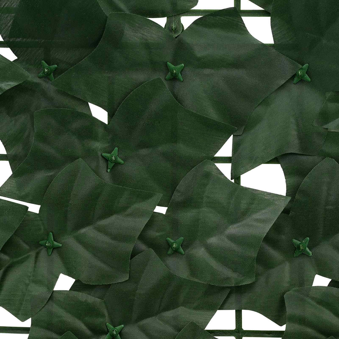 Altanscreen med blade Mørkegrøn 300 x 75 cm Polyethylen og stof