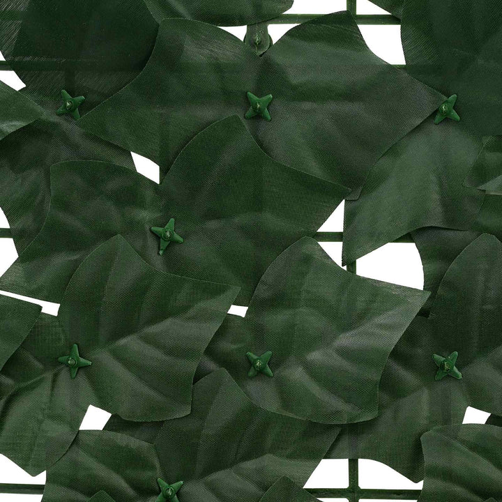 Altanscreen med blade Mørkegrøn 300 x 75 cm Polyethylen og stof