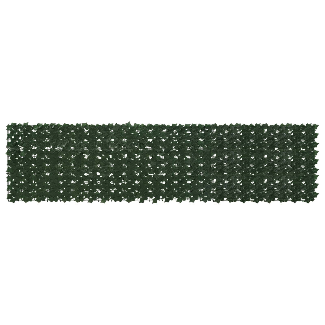 Altanscreen med blade Mørkegrøn 300 x 75 cm Polyethylen og stof