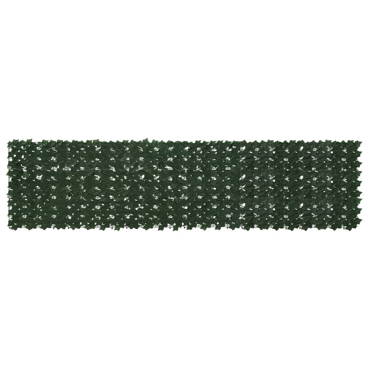 Altanscreen med blade Mørkegrøn 300 x 75 cm Polyethylen og stof