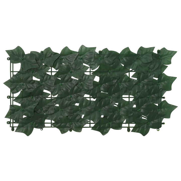 Altanscreen med blade Mørkegrøn 300 x 75 cm Polyethylen og stof