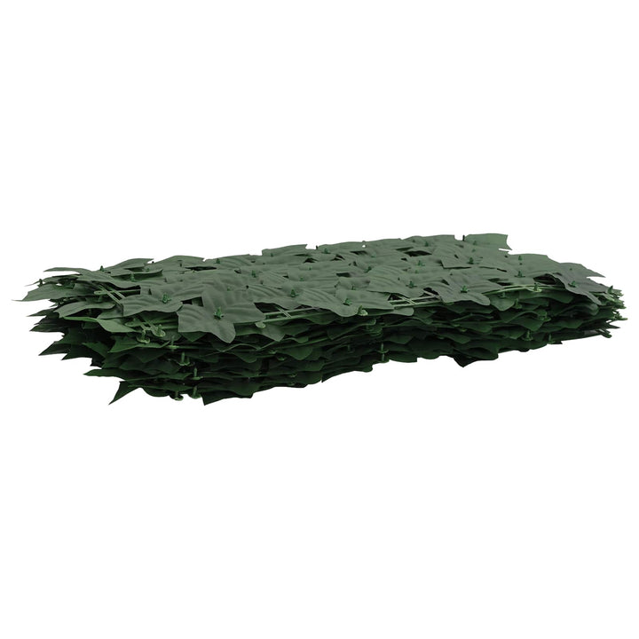Altanscreen med blade Mørkegrøn 600 x 75 cm Polyethylen og stof