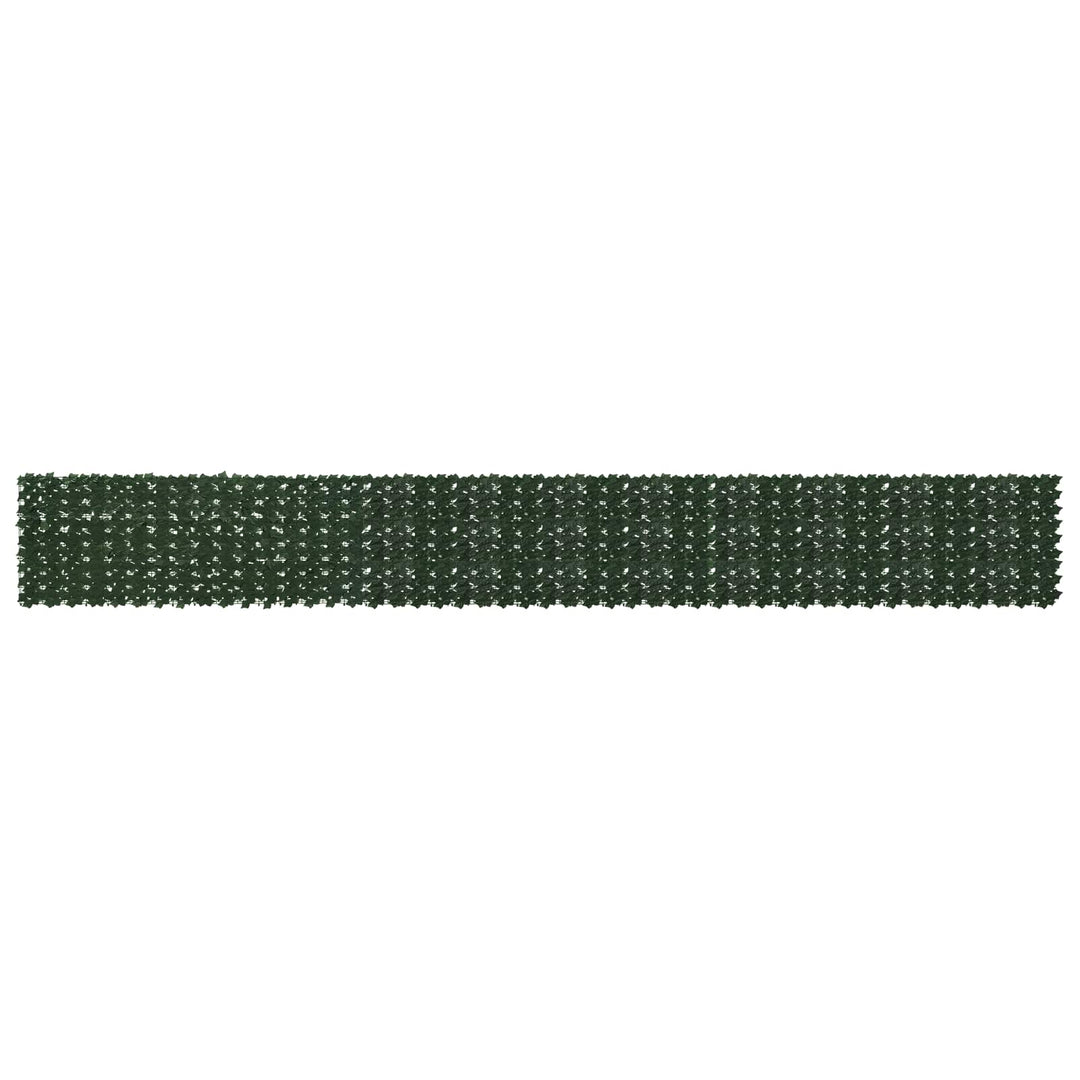 Altanscreen med blade Mørkegrøn 600 x 75 cm Polyethylen og stof