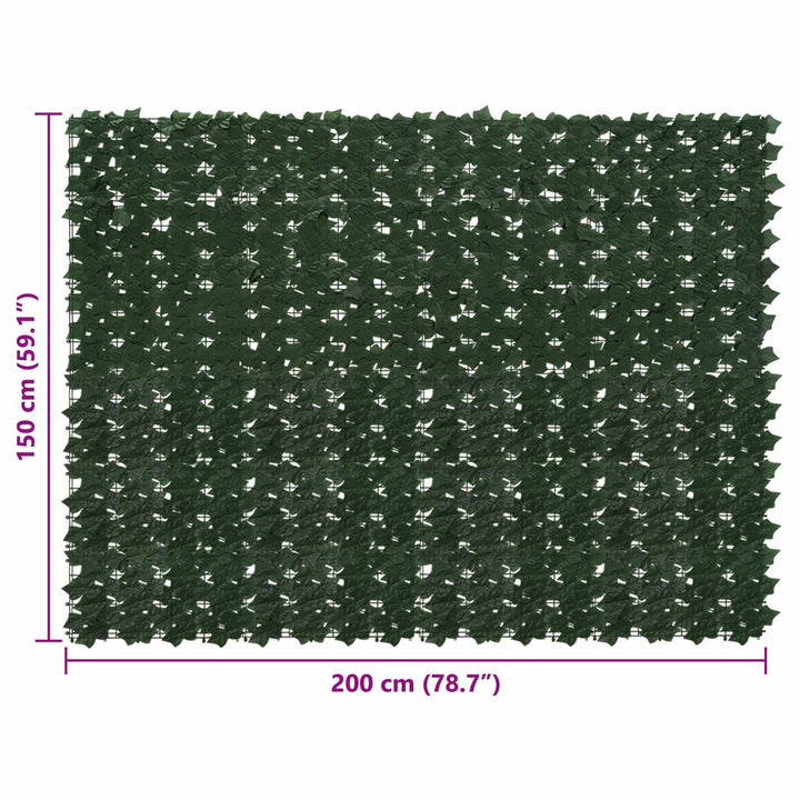 Altanscreen med blade Mørkegrøn 200 x 150 cm