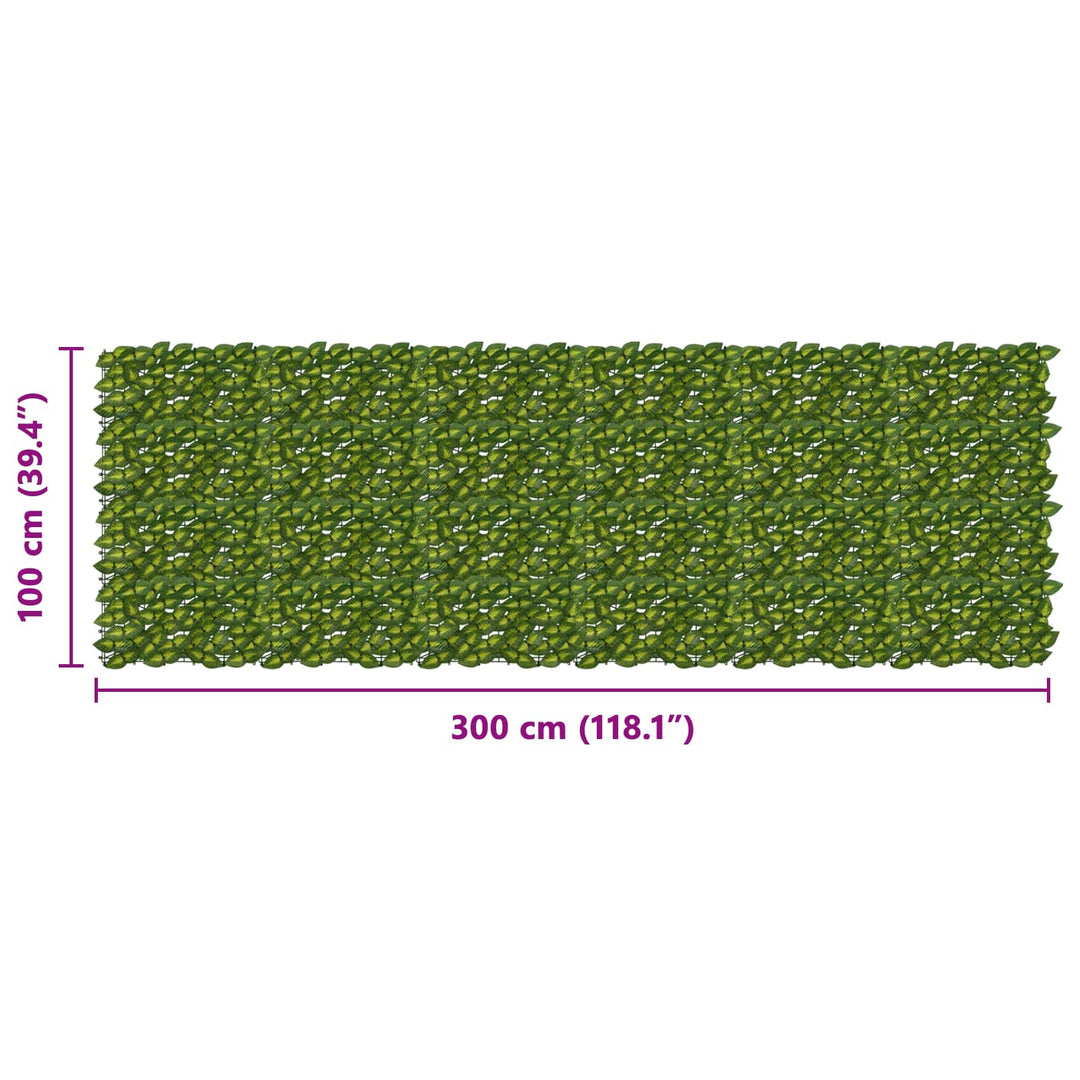 Altanscreen med blade Grøn og Gul 300 x 100 cm