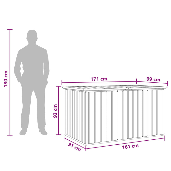 Udendørs Opbevaringskasse Galvaniseret stål 171 x 99 x 93 cm