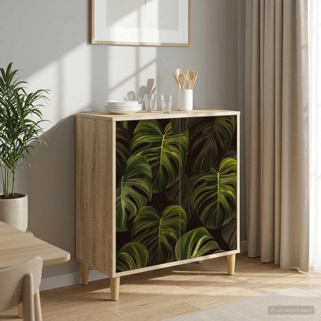 Sideboard ELBURG Sonoma-eg 69 x 33 x 75 cm Konstrueret træ