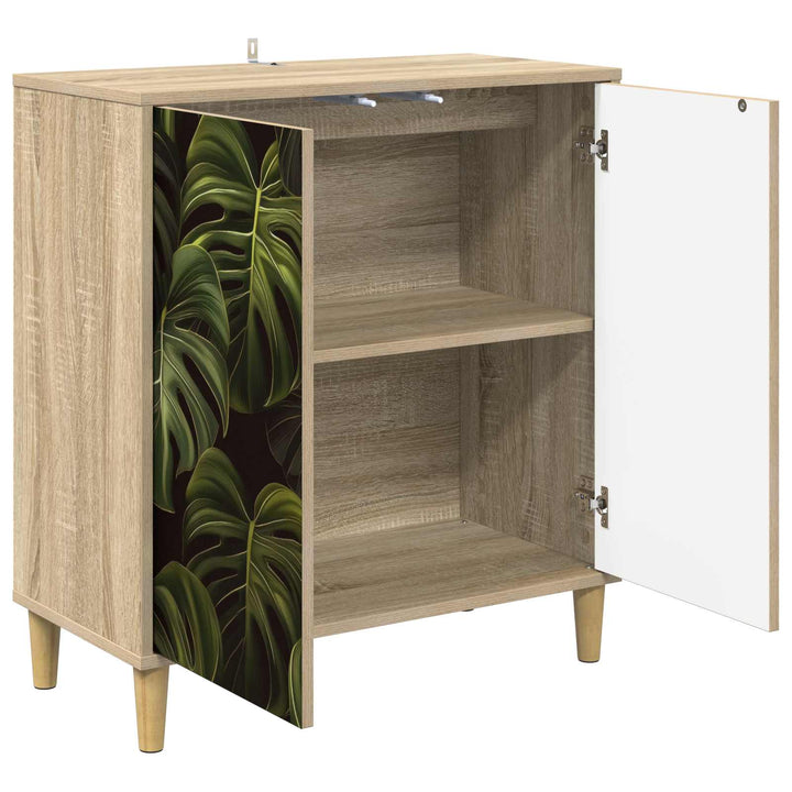 Sideboard ELBURG Sonoma-eg 69 x 33 x 75 cm Konstrueret træ