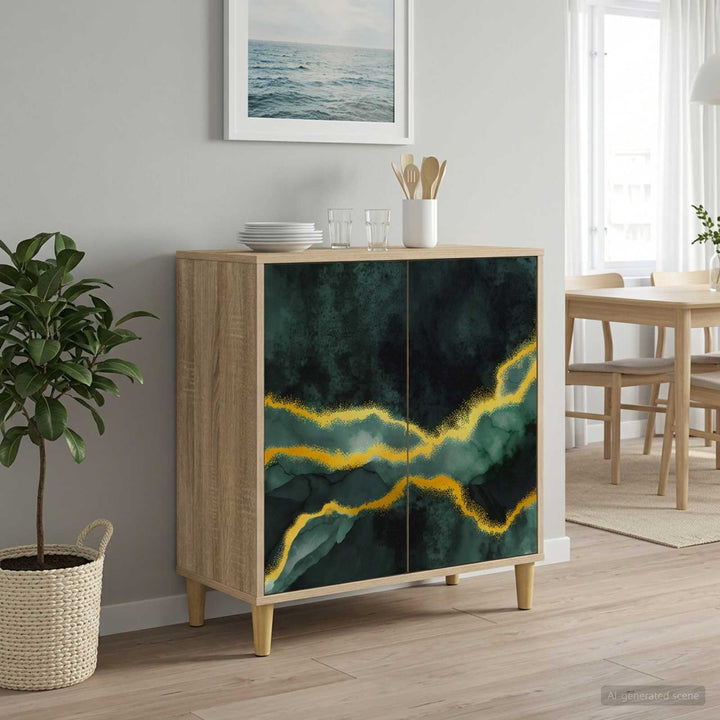 Sideboard WIJHE Sonoma-eg 69 x 33 x 75 cm Konstrueret træ
