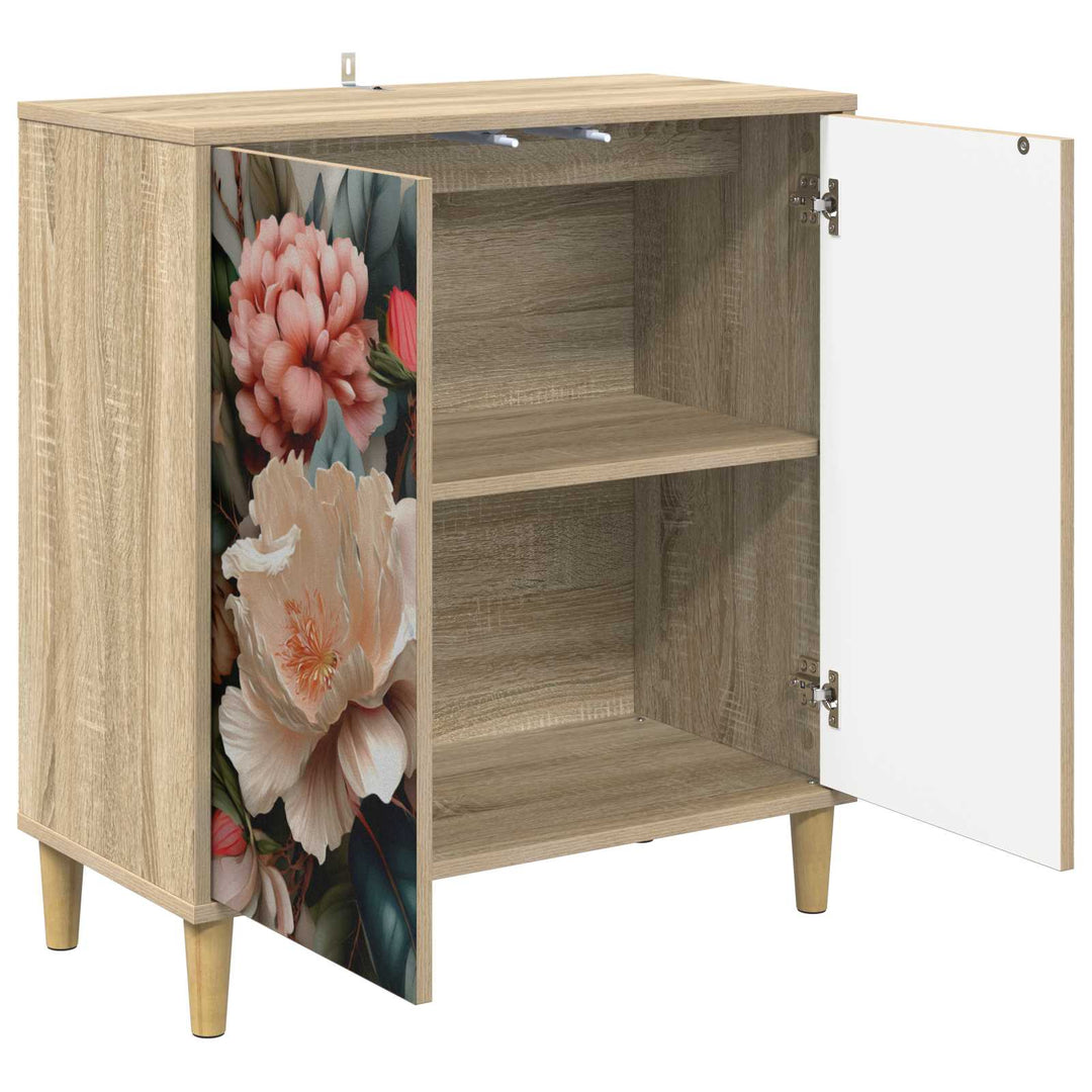 Sideboard BORNE Sonoma-eg 69 x 33 x 75 cm Konstrueret træ