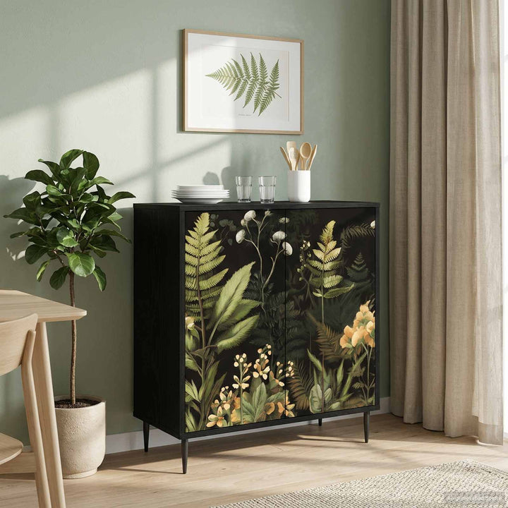 Sideboard RHENEN Sort eg 69 x 33 x 76 cm Konstrueret træ