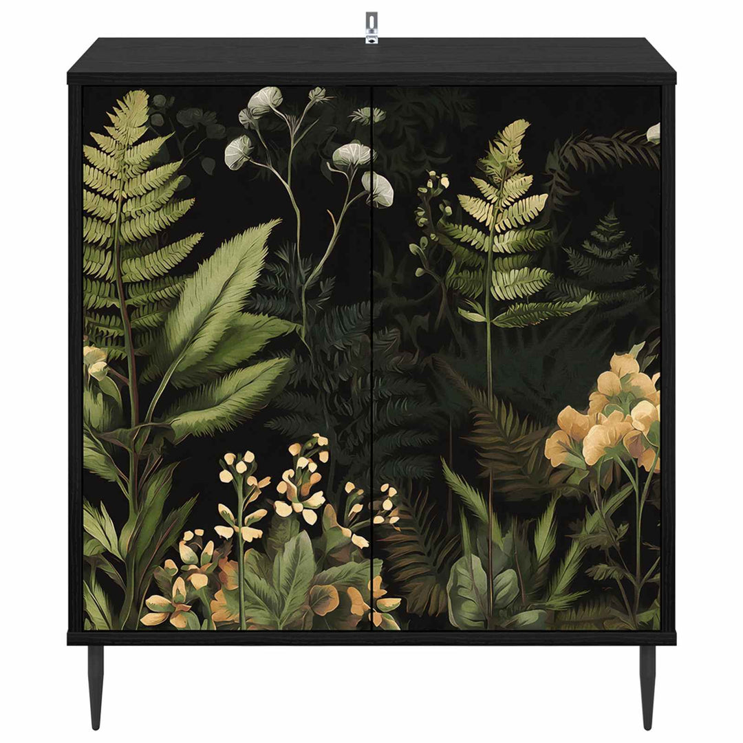 Sideboard RHENEN Sort eg 69 x 33 x 76 cm Konstrueret træ