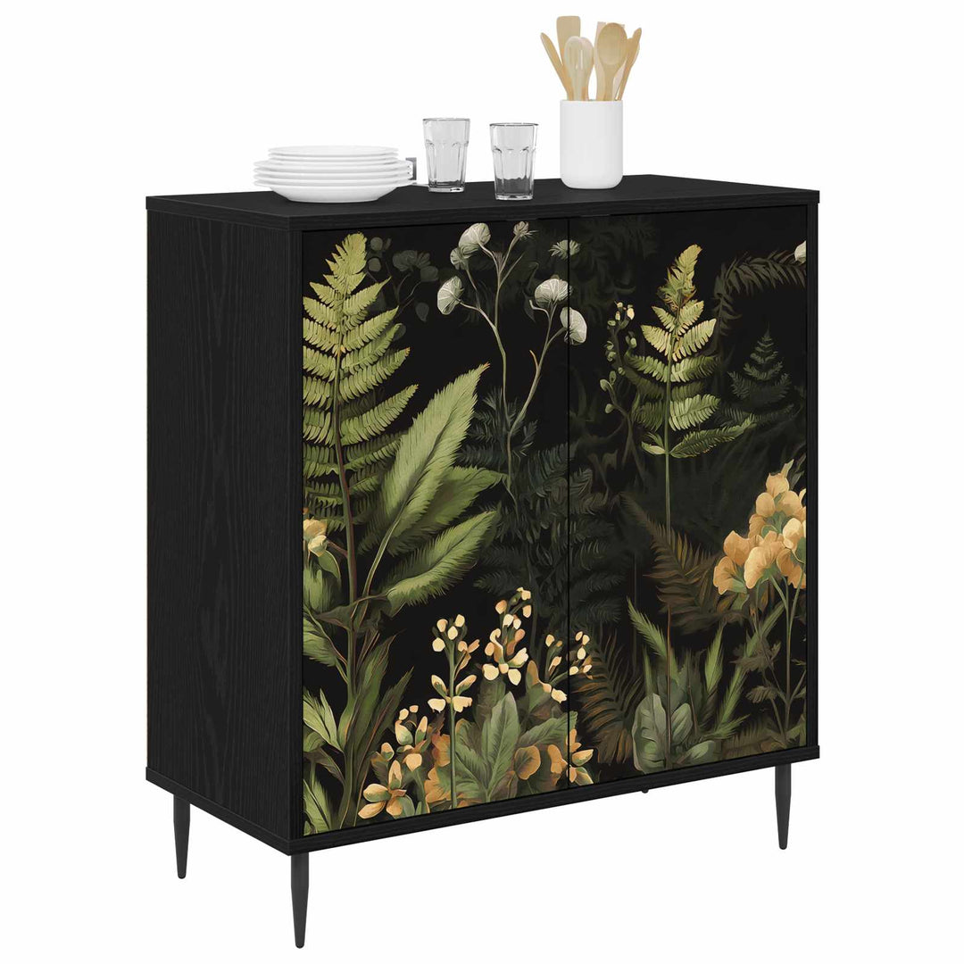Sideboard RHENEN Sort eg 69 x 33 x 76 cm Konstrueret træ