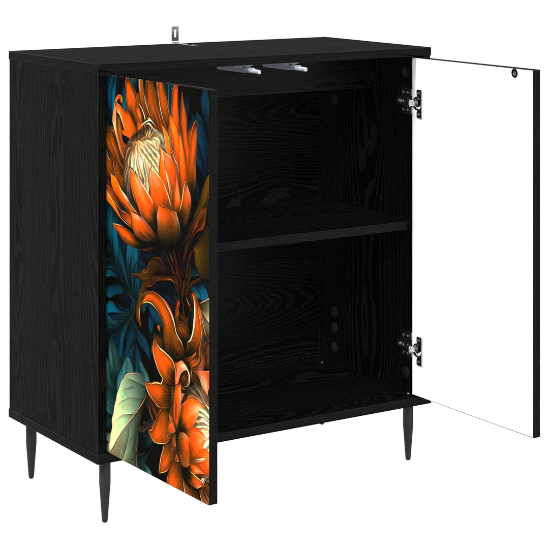 Sideboard LOCHEM Sort eg 69 x 33 x 76 cm Konstrueret træ