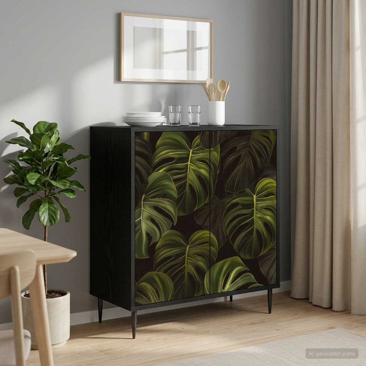 Sideboard ELBURG Sort eg 69 x 33 x 76 cm Konstrueret træ